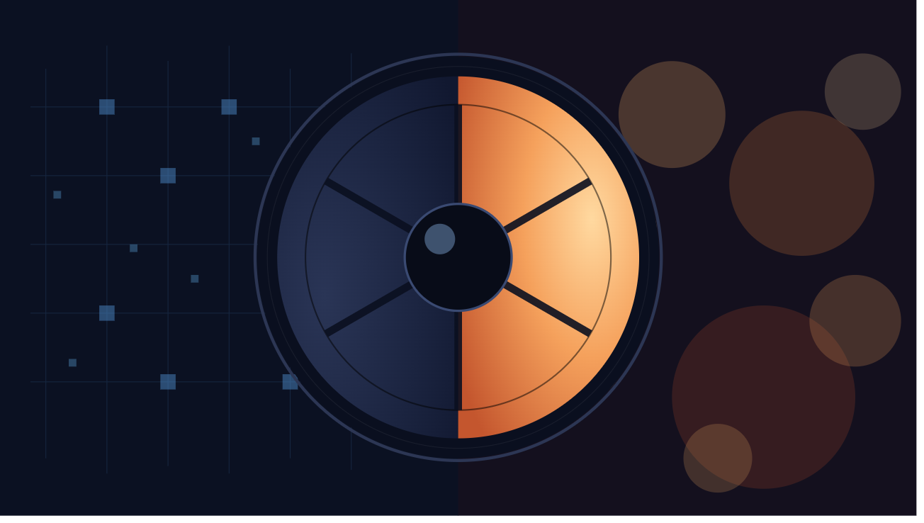 Abstract illustration about AI, human judgment and creative work